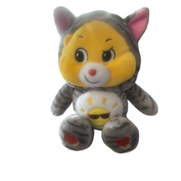 Care Bears Kids Yellow Gray Funshine Bear Kitty Cat Friends Collector Plush Toy - Picture 9 of 12